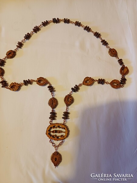 Peach seed handmade necklace