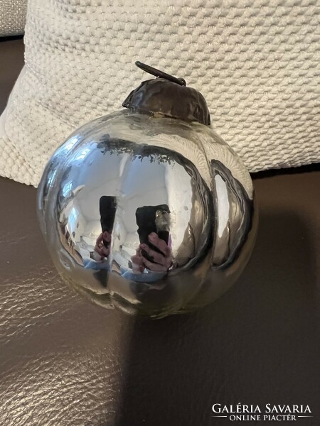 Antik vastag üveg gömb karácsonyfadísz