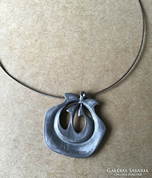 Old eivind hillestad Norwegian pewter necklace