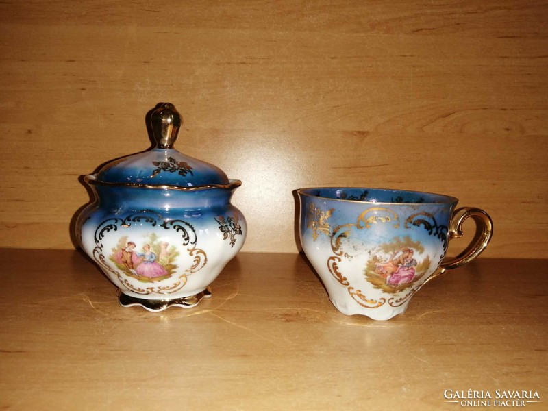Jelenetes Seltmann Weiden Bavaria porcelán cukortartó csészével (18/K)