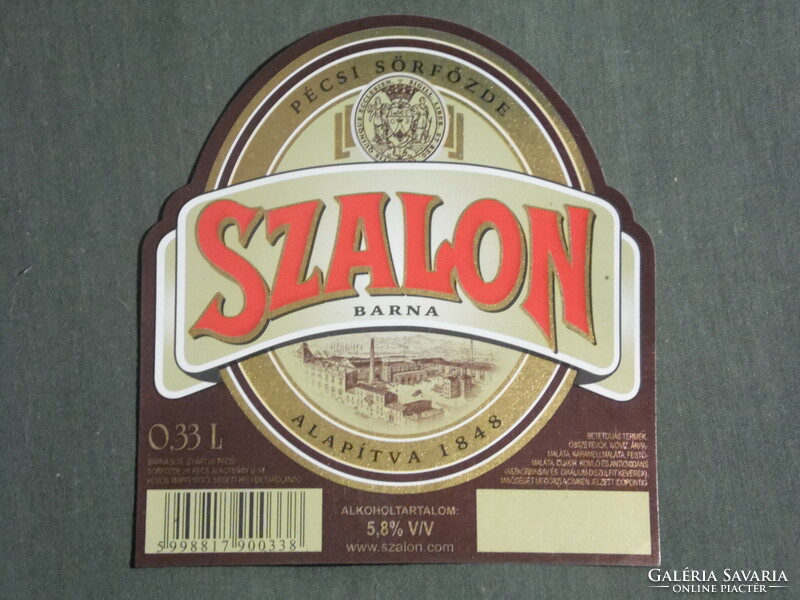 Beer label, Hungarian brewery, brewery, Pécs brewery, saloon beer