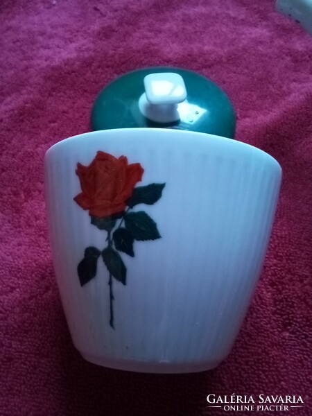 Bavaria porcelán rózsás teás készlethez kancsó, kiöntő és  cukor tartó