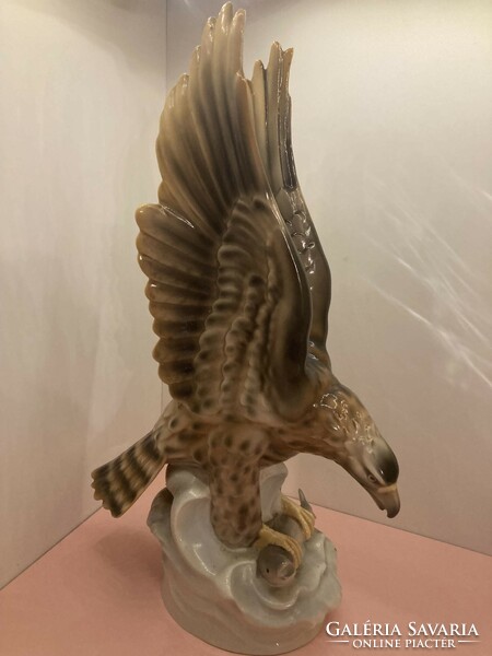 Unterweissbach German antique porcelain statue with eagle fish rare