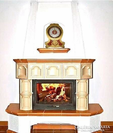 Gold color heraldic quartz fireplace clock