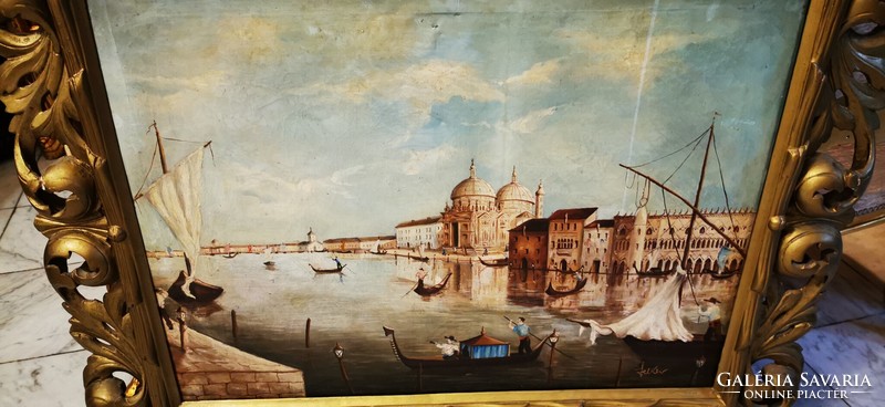 Venetian landscape - in a Florentine frame