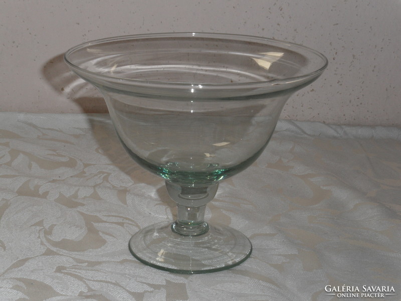 Modern green stemmed glass goblet, offering, centerpiece