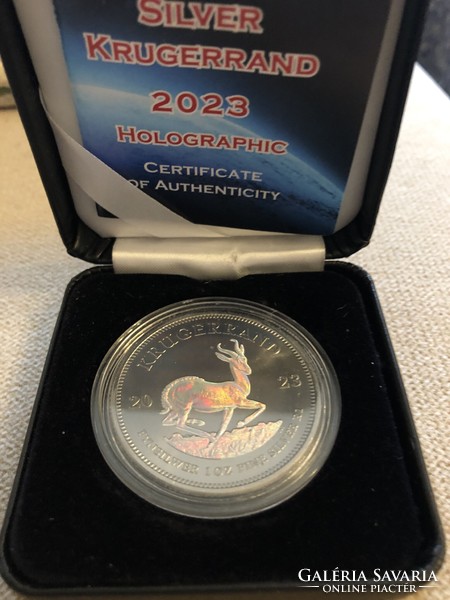 South Africa 2023 1oz Bunc Holographic Silver Coin, multi color play