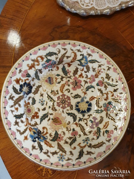 Zsolnay old Persian deep plate, offering