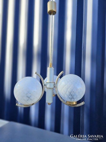 Mid century, Sputnik chandelier, with 3 glass globes