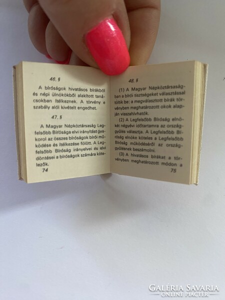 The Constitution of the Hungarian People's Republic mini book 3x3.5cm 1972.