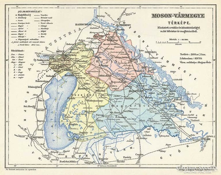 Moson vármegye térképe (Reprint: 1905)