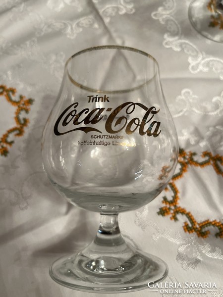 4 Very rare, collector's vintage, German stemmed coca cola glasses