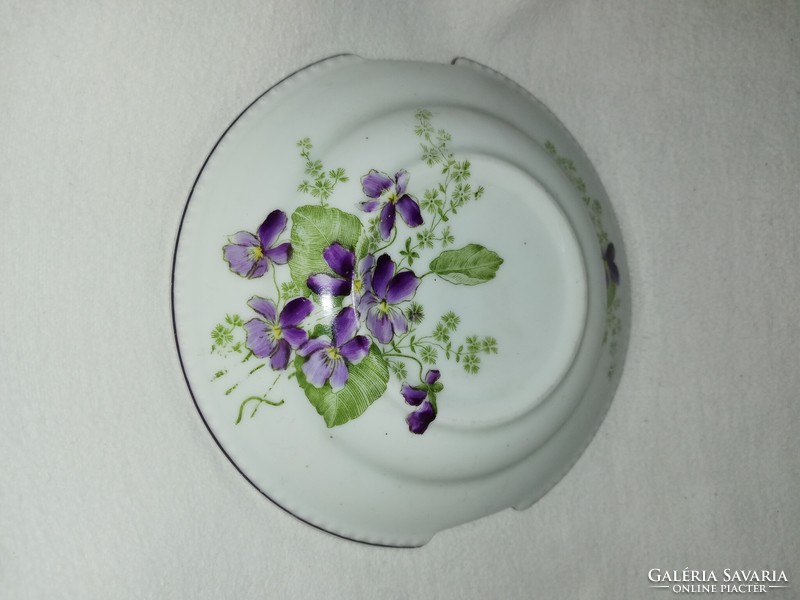 Violet-patterned porcelain marked food barrel lid