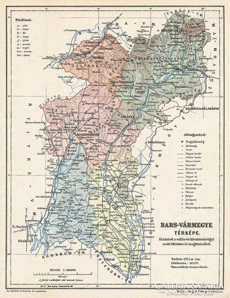 Bars vármegye térképe (Reprint: 1905)