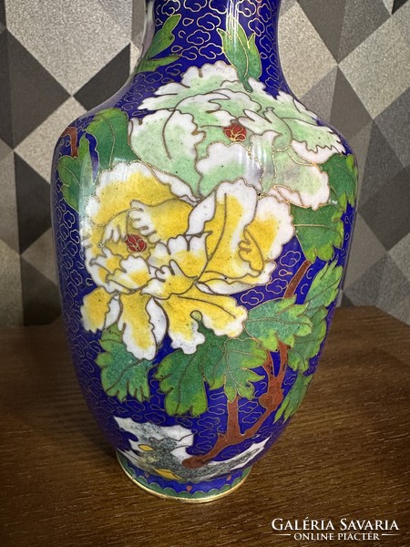 Compartment enamel large (cloissoné) antique vase 20.5 cm