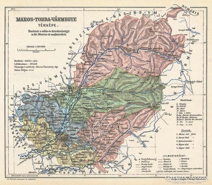 Maros-Torda vármegye térképe