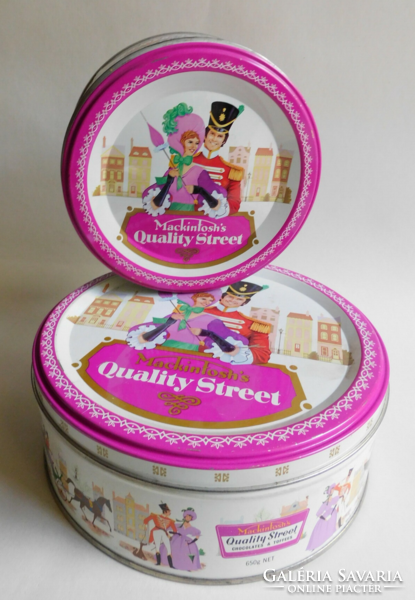 Vintagemackintosh's quality street lithographed metal boxes 70s