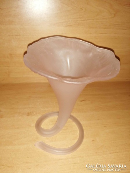 Tölcsér üveg váza - 20 cm magas