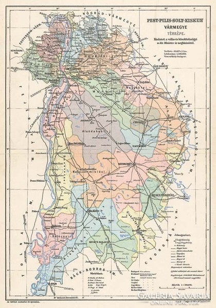 Map of Pest-pilis-solt-kiskun county (reprint: 1905)