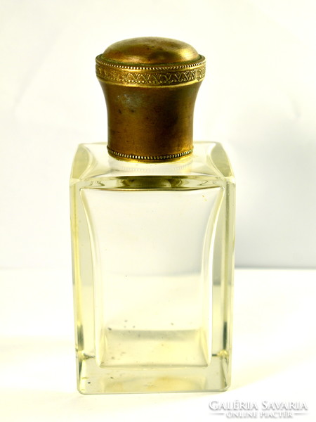 1920 Körül úti polished glass men's toilet with copper cap - perfume bottle