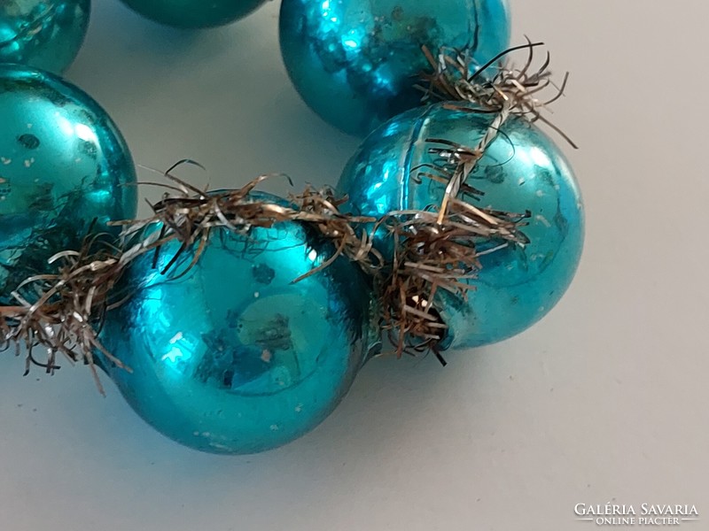 Old glass Christmas tree ornament blue glass ornament
