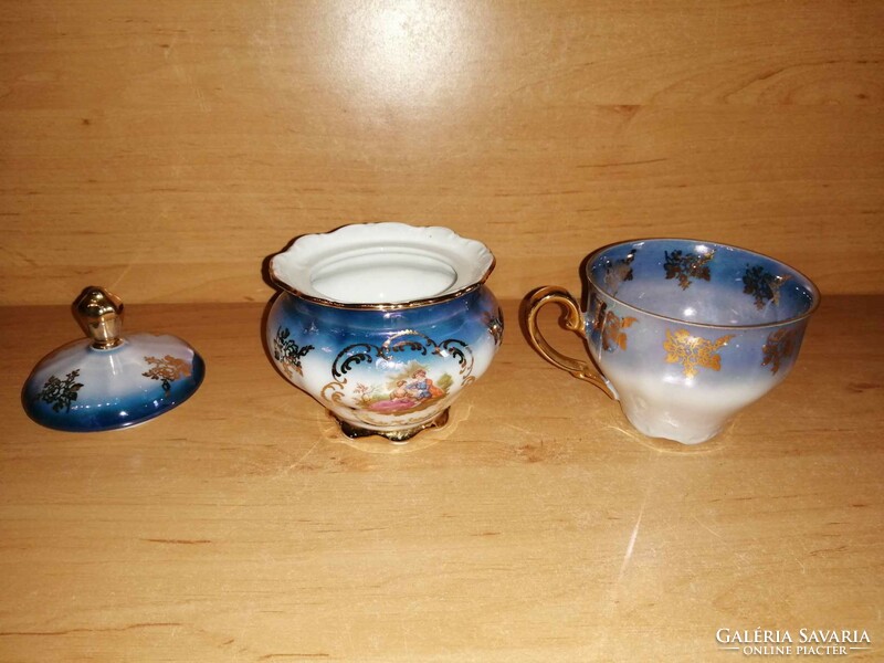 Jelenetes Seltmann Weiden Bavaria porcelán cukortartó csészével (18/K)