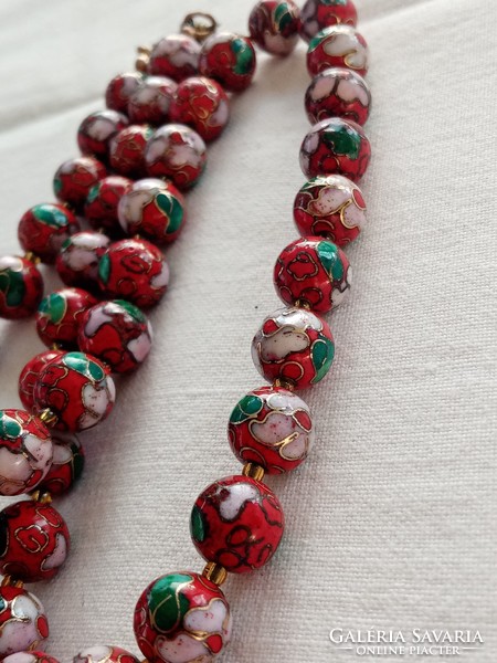 Wonderful old split enamel necklaces