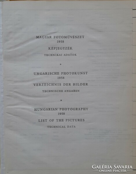 Hungarian photographic art 1958