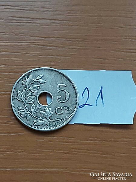 Belgium belgie 5 cemtimes 1925 copper-nickel, i. King Albert 21
