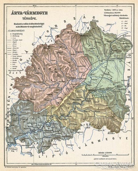 Árva vármegye térképe (Reprint: 1905)