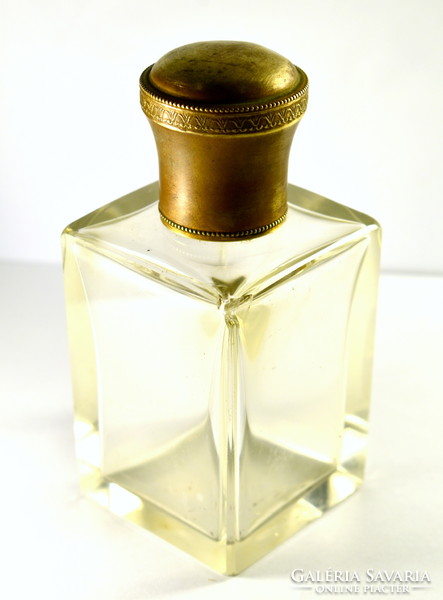 1920 Körül úti polished glass men's toilet with copper cap - perfume bottle