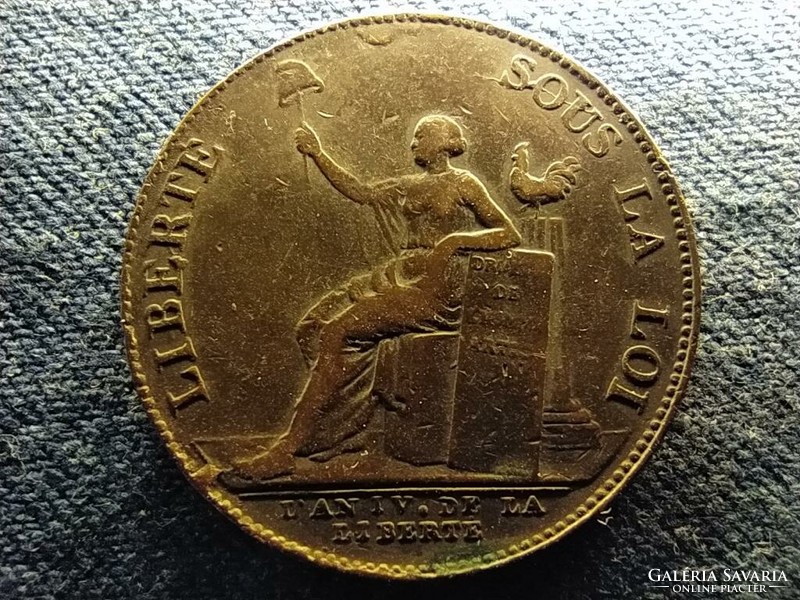 France 2 sol medal 1792 bronze 32mm (id66143)