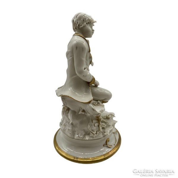 Olasz, nápolyi rokokó kisfiú porcelán M01307