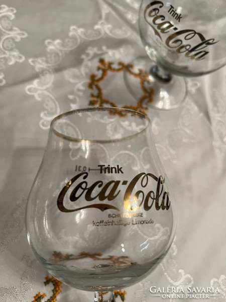 4 db nagyon ritka, gyűjtői vintage, német talpas Coca Cola pohár