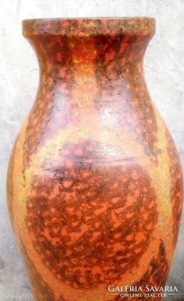 Tófej Hungarian retro ceramic floor vase in good condition for its age
