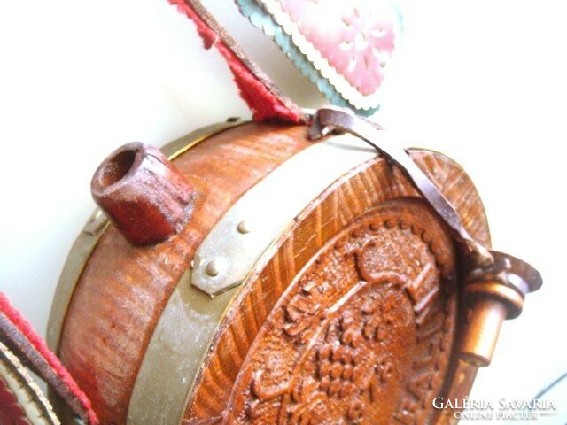 Huge beautifully carved ornate wooden bottle and mouthpiece