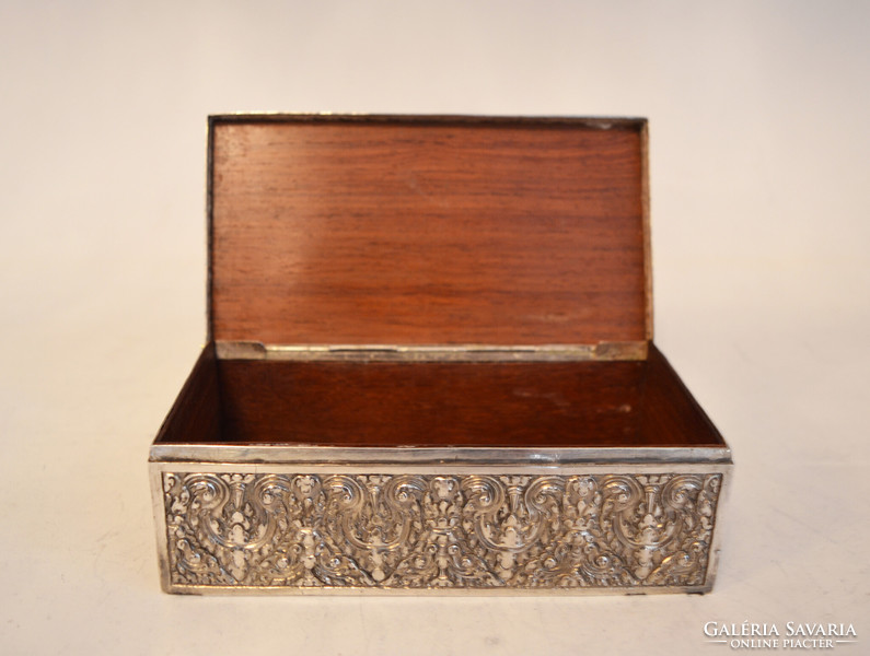 Silver wooden box - richly decorated