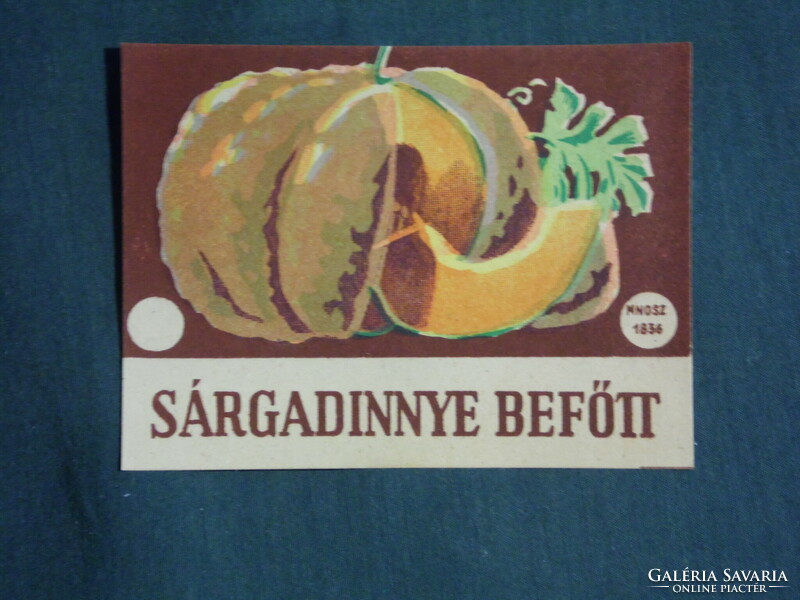 Canned food label, Hungarian cannery, canned cantaloupe