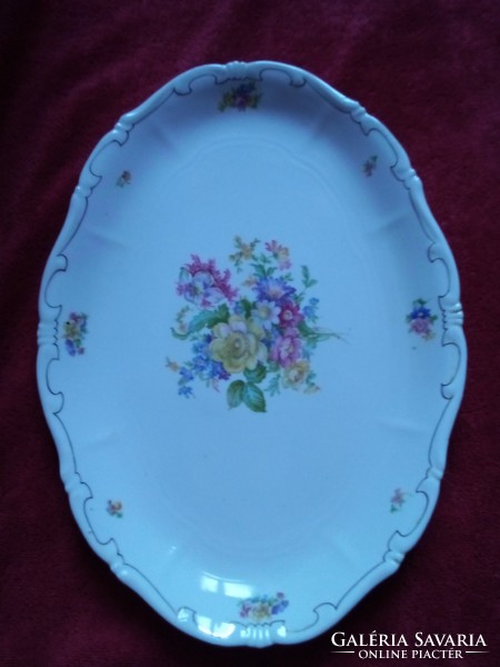 Zsolnay porcelain flower pattern cookie serving bowl