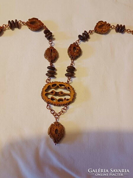 Peach seed handmade necklace