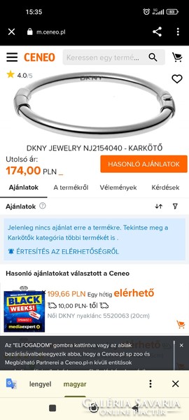 DKNY használt karperec 15000.- értékben