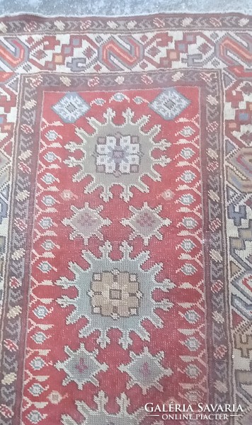 Hand-knotted antique Lesghi Kazakh carpet is negotiable