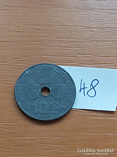 Belgium belgie - belgique 10 centimes 1945 ww ii. Zinc 48