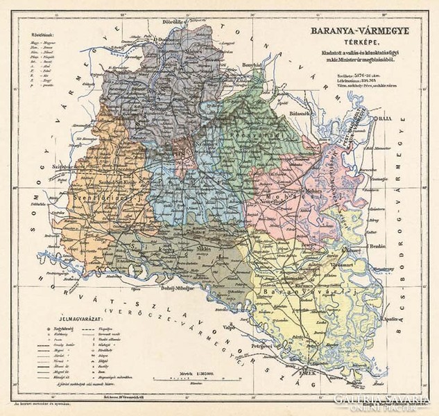 Map of Baranya county (reprint: 1905)