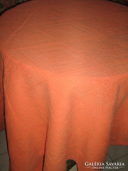 Beautiful orange baroque pattern huge bedspread