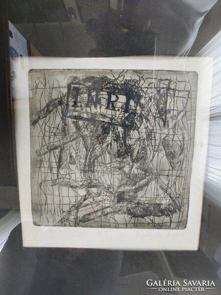 Asztalos Zsolt (1974 Mátészalka - ) Ceruzarajz keretben, üveg alatt paszpartúban