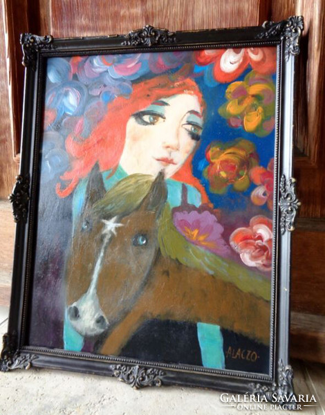A star is born - original acrylic painting in a frame (contemporary painter/graphic artist Ágnes Laczó) fairy tale