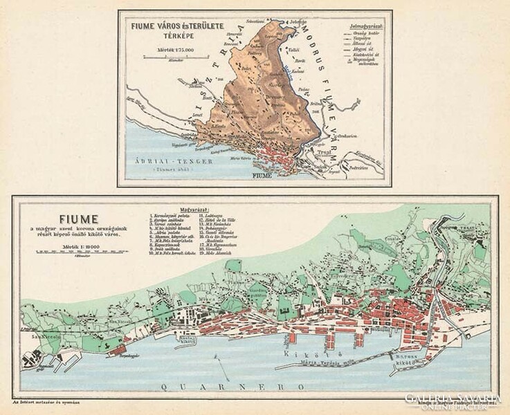 Map of the city of Fiume and its territory (reprint: 1905)