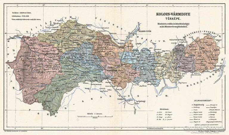 Map of Cluj County (reprint: 1905)