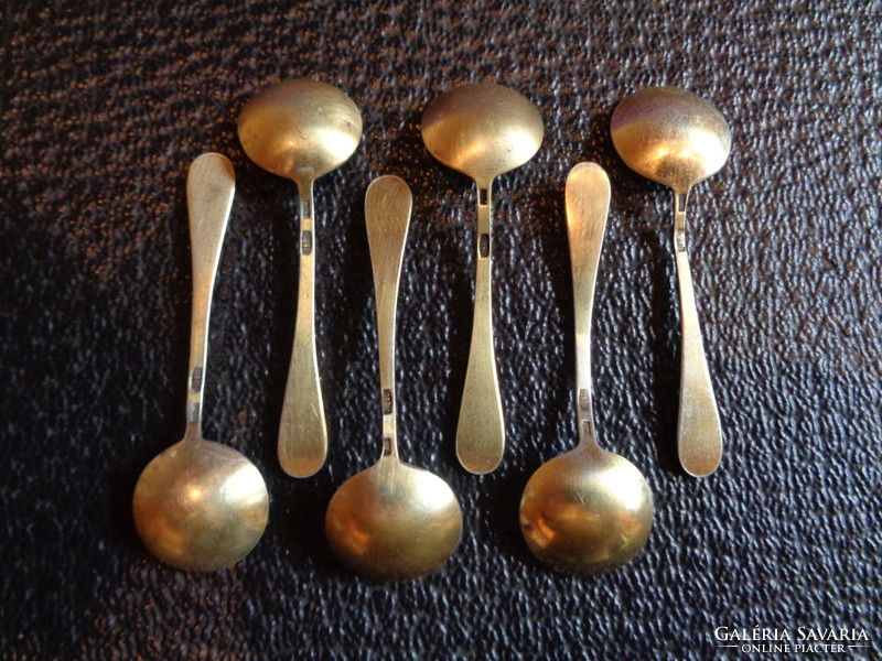 Enameled silver spice spoon set